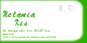 melania kis business card